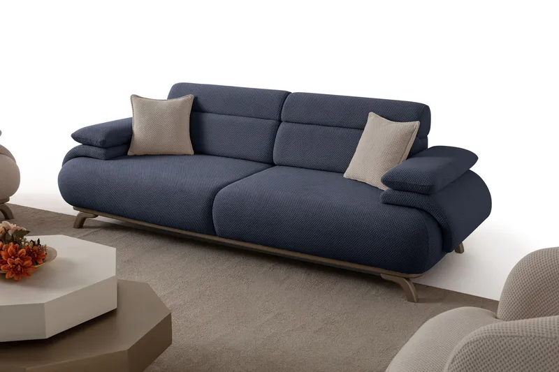 3-personers sofa Atelier Del Sofa Bonjo Silver (246 x 81 x 97 cm) Marineblå - Marineblå - Møbler - Sofaer - 3 personers sofa