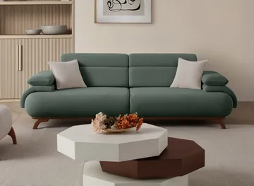 3-personers sofa Atelier Del Sofa Bonjo Valnød (246 x 81 x 97 cm) Grøn - Grøn - Møbler - Sofaer - 3 personers sofa