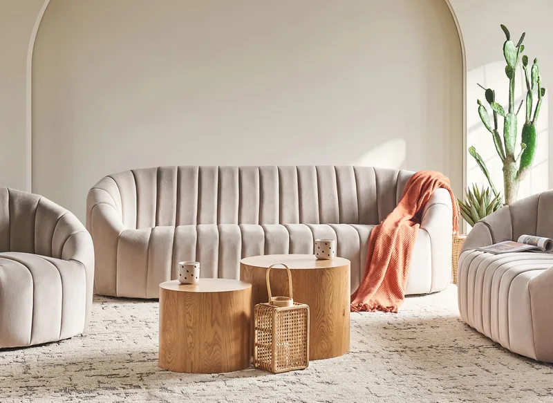 3-personers sofa Malung - Beige - Møbler - Sofaer - Velour sofaer