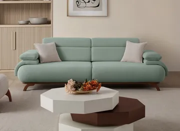 3-personers sofa Atelier Del Sofa Bonjo Valnød (246 x 81 x 97 cm) Sea Green - Havgrøn - Møbler - Sofaer - 3 personers sofa