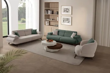 3-personers sofa Atelier Del Sofa Bonjo Valnød (246 x 81 x 97 cm) Grøn - Grøn - Møbler - Sofaer - 3 personers sofa