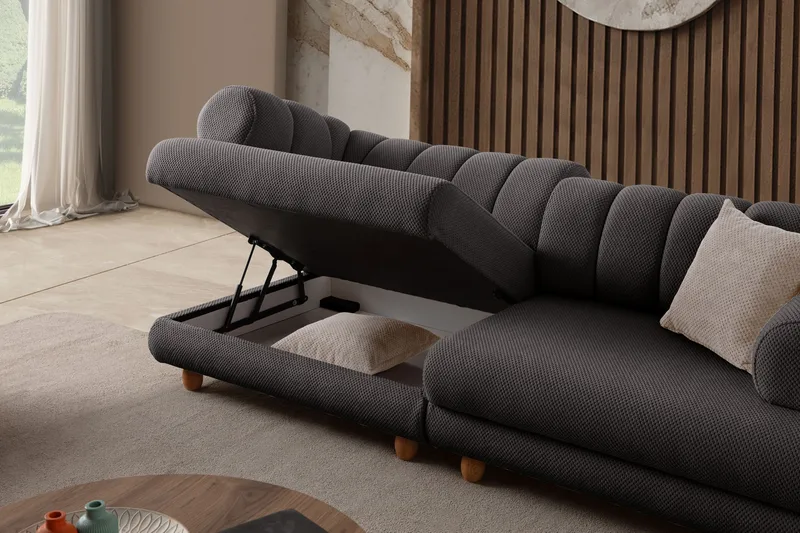 3-personers sofa Atelier Del Sofa Gloria (240 x 80 x 95 cm) Antracit - Antracit - Møbler - Sofaer - 3 personers sofa