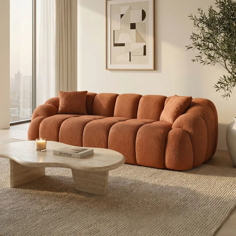 3-personers sofa Atelier Del Sofa Octavio (233 x 70 x 80 cm) Tile Red - Møbler - Sofaer - 3 personers sofa
