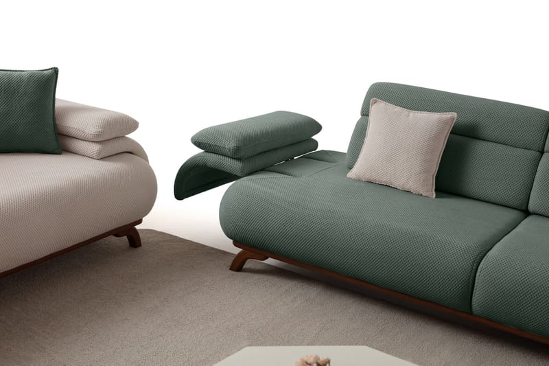 3-personers sofa Atelier Del Sofa Bonjo Valnød (246 x 81 x 97 cm) Grøn - Grøn - Møbler - Sofaer - 3 personers sofa