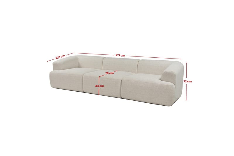 3-personers sofa Dashwood Hvid - Hvid - Møbler - Sofaer - 4 personers sofa