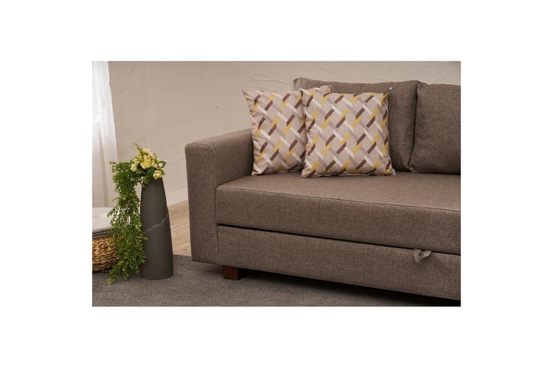 3-personers sovesofa Iroulport Arzilla Brun - Brun - Møbler - Sofaer - Sovesofaer