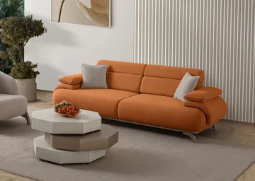 3-personers sofa Atelier Del Sofa Bonjo Silver (246 x 81 x 97 cm) Tile Red - Teglstenrød - Møbler - Sofaer - 3 personers sofa