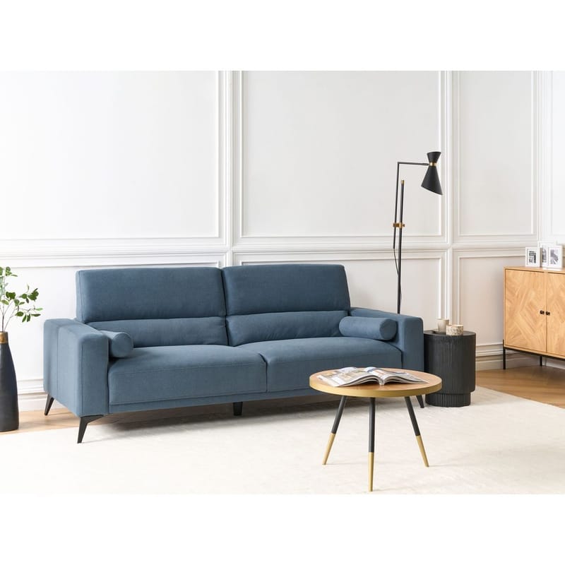 3-personers sofa Ange - Blå, Sort/Polyester - Møbler - Sofaer - 3 personers sofa