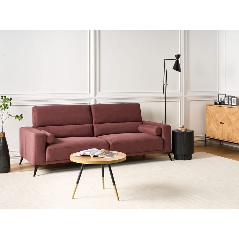3-personers sofa Ange - Rød, Sort/Polyester - Møbler - Sofaer - 3 personers sofa