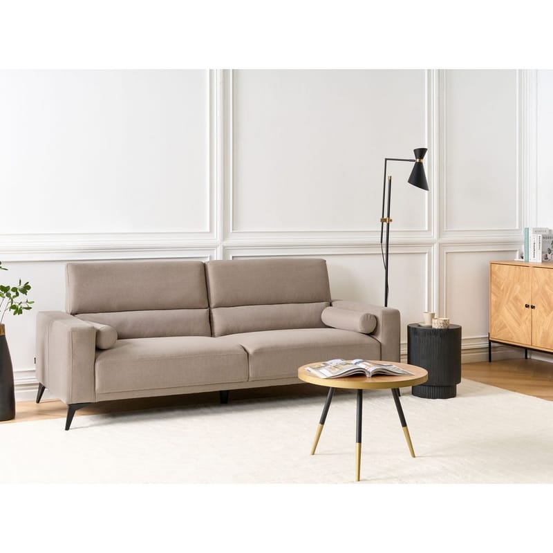 3-personers sofa Ange - Beige, sort/Polyester - Møbler - Sofaer - 3 personers sofa