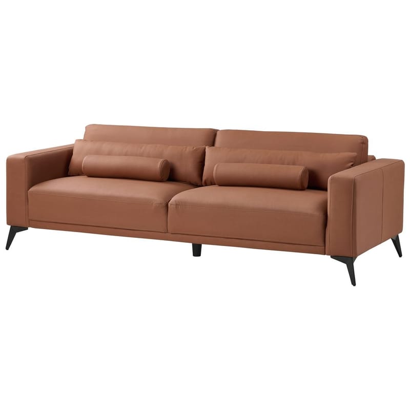 3-personers sofa Ange - Brun, Sort/Vegansk økologisk kunstlæder - Møbler - Sofaer - 3 personers sofa