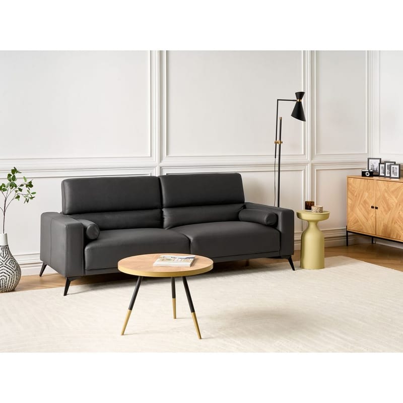 3-personers sofa Ange - Sort/Kunstlæder - Møbler - Sofaer - 3 personers sofa