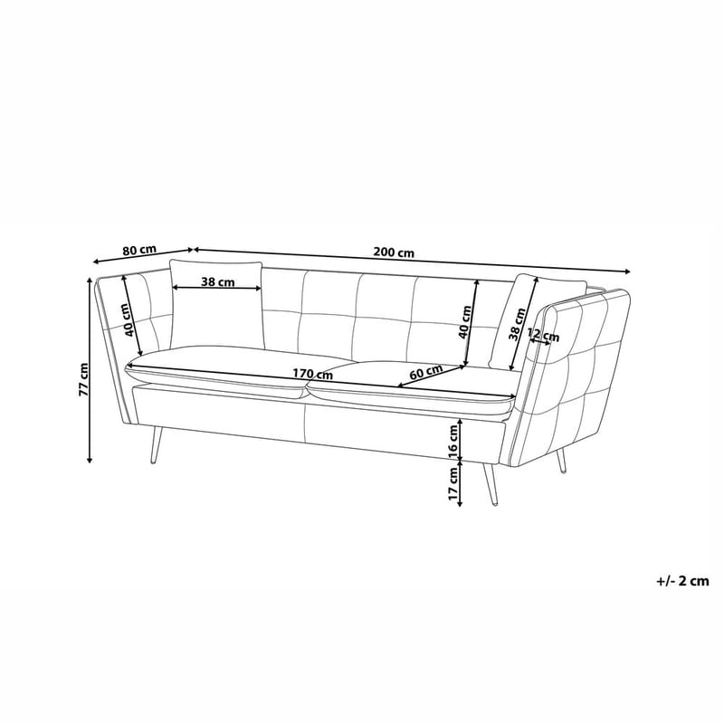 3-personers sofa Frederica - Rosa, guld/Fløjl - Møbler - Sofaer - Chesterfield sofaer