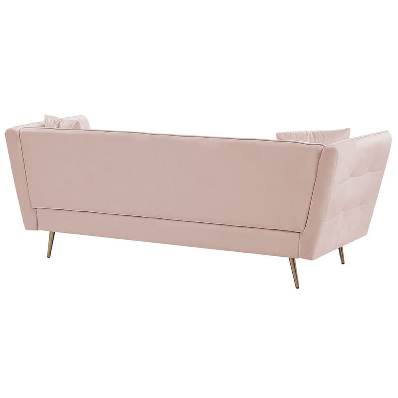 3-personers sofa Frederica - Rosa, guld/Fløjl - Møbler - Sofaer - Chesterfield sofaer