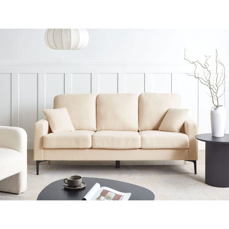 3-personers sofa Gavle - Beige, sort/Bouclé - Møbler - Sofaer - 3 personers sofa