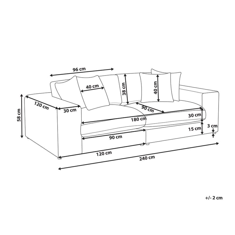 3-personers sofa Glorvika Ii - Hvid - Møbler - Sofaer - 3 personers sofa