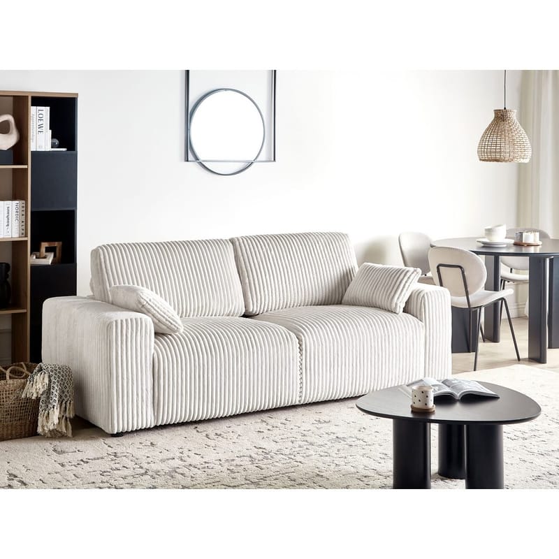 3-personers sofa Sandora - Hvid, Sort - Møbler - Sofaer - 3 personers sofa