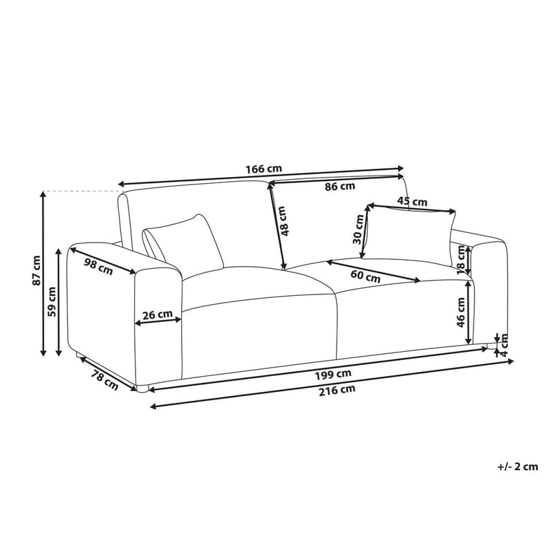 3-personers sofa Sandora - Grå, sort - Møbler - Sofaer - 3 personers sofa