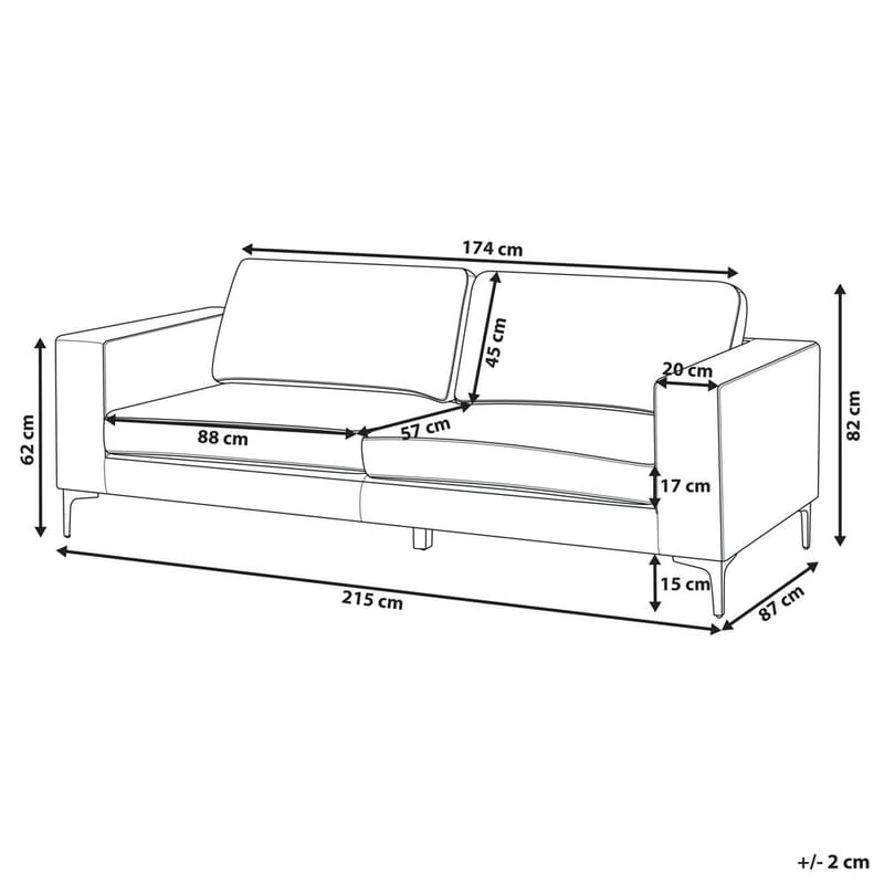 3-personers sofa Vadstena - Hvid, Sort/Bouclé - Møbler - Sofaer - 3 personers sofa