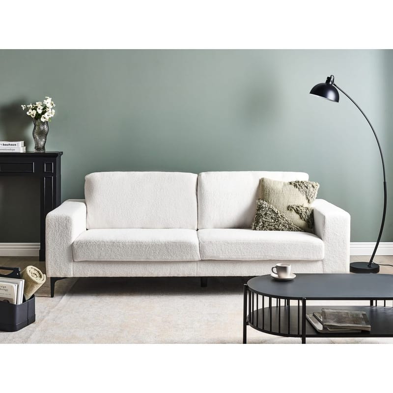 3-personers sofa Vadstena - Hvid, Sort/Bouclé - Møbler - Sofaer - 3 personers sofa