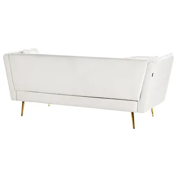 3-personers sofa Frederica - Hvid, guld/Fløjl - Møbler - Sofaer - Chesterfield sofaer