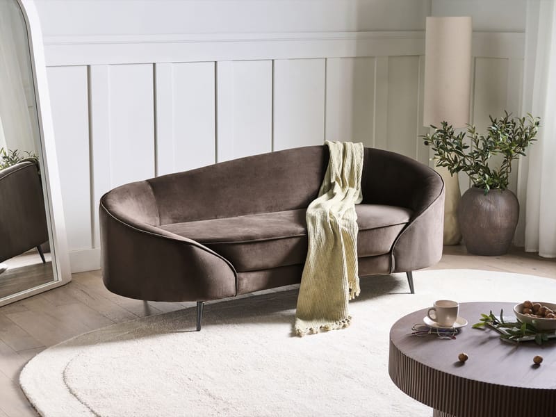 3-personers sofa Savar - Mørkebrun - Møbler - Sofaer - Velour sofaer