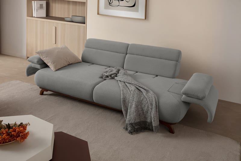 3-personers sofa Atelier Del Sofa Bonjo Valnød (246 x 81 x 97 cm) Grå - Grå - Møbler - Sofaer - 3 personers sofa