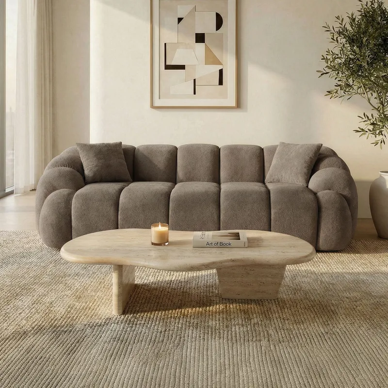 3-personers sofa Atelier Del Sofa Octavio (233 x 70 x 80 cm) Brun - Møbler - Sofaer - 3 personers sofa