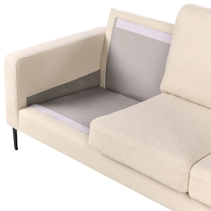 3-personers sofa Gavle - Beige, sort/Bouclé - Møbler - Sofaer - 3 personers sofa