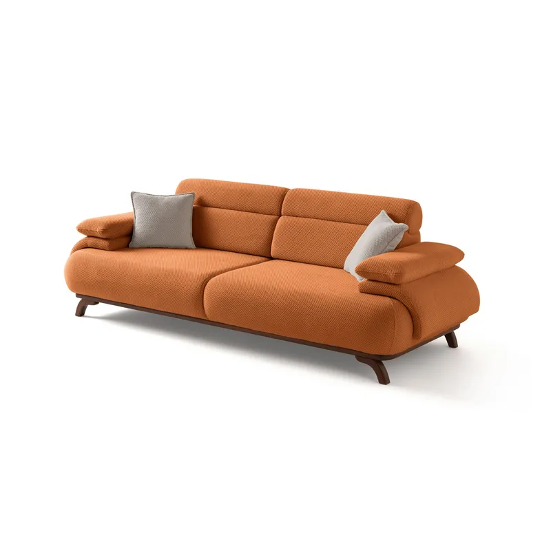 3-personers sofa Atelier Del Sofa Bonjo Valnød (246 x 81 x 97 cm) Tile Red, Teglstenrød