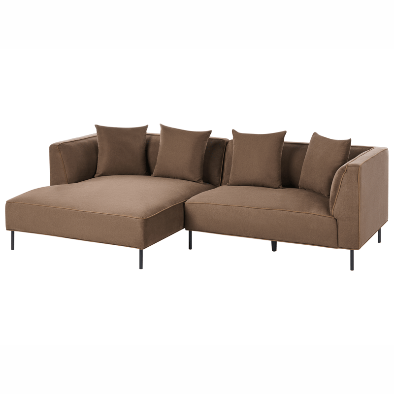 3-personers sofa Sater Højrevendt - Brun - Møbler - Sofaer - Sofa med chaiselong