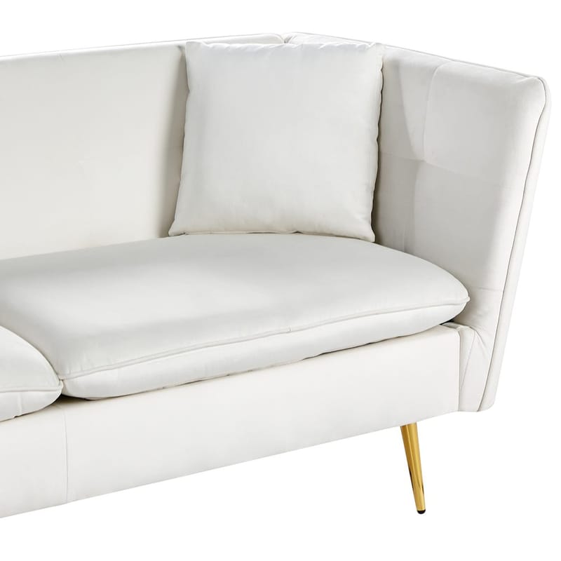 3-personers sofa Frederica - Hvid, guld/Fløjl - Møbler - Sofaer - Chesterfield sofaer