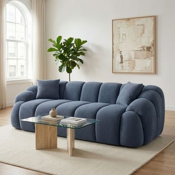 3-personers sofa Atelier Del Sofa Octavio (233 x 70 x 80 cm) Marineblå - Møbler - Sofaer - 3 personers sofa