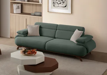 3-personers sofa Atelier Del Sofa Bonjo Valnød (246 x 81 x 97 cm) Grøn - Grøn - Møbler - Sofaer - 3 personers sofa
