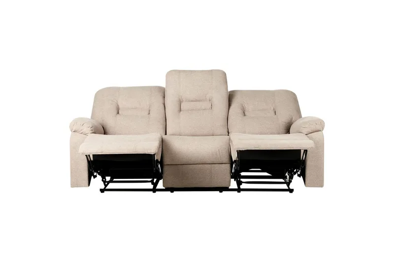 3-personers reclinersofa, manuel Delia - Beige, sort - Møbler - Sofaer - 3 personers sofa