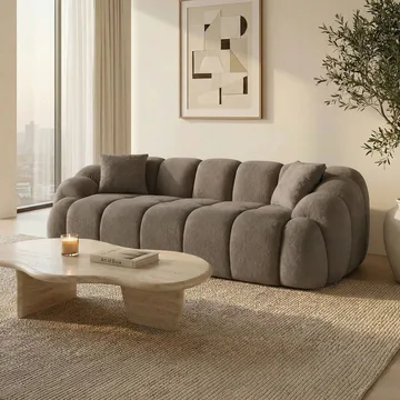 3-personers sofa Atelier Del Sofa Octavio (233 x 70 x 80 cm) Brun - Møbler - Sofaer - 3 personers sofa