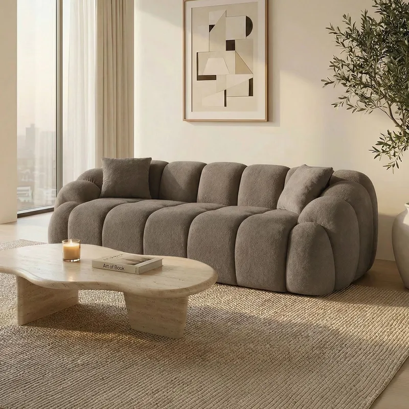 3-personers sofa Atelier Del Sofa Octavio (233 x 70 x 80 cm) Brun - Møbler - Sofaer - 3 personers sofa