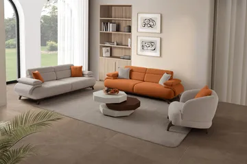 3-personers sofa Atelier Del Sofa Bonjo Valnød (246 x 81 x 97 cm) Tile Red - Teglstenrød - Møbler - Sofaer - 3 personers sofa