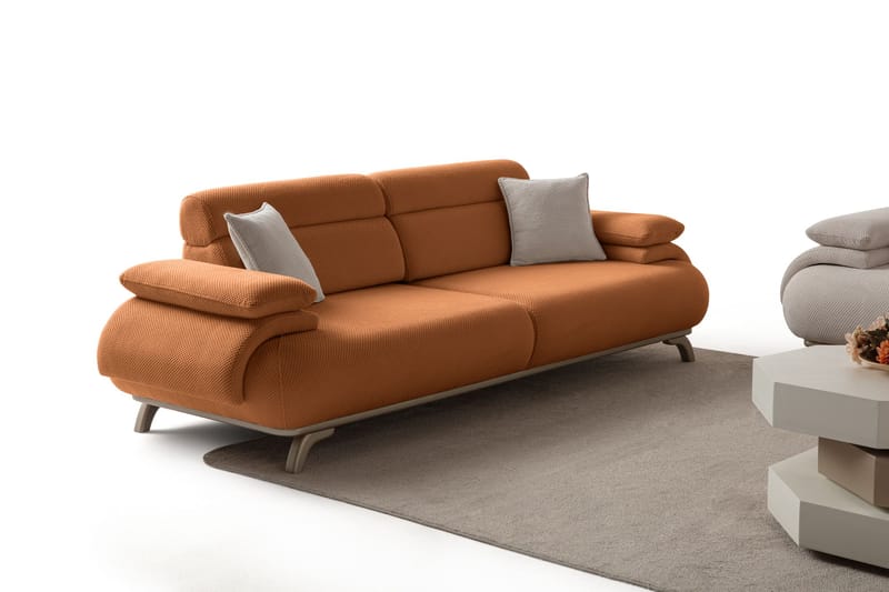 3-personers sofa Atelier Del Sofa Bonjo Silver (246 x 81 x 97 cm) Tile Red - Teglstenrød - Møbler - Sofaer - 3 personers sofa