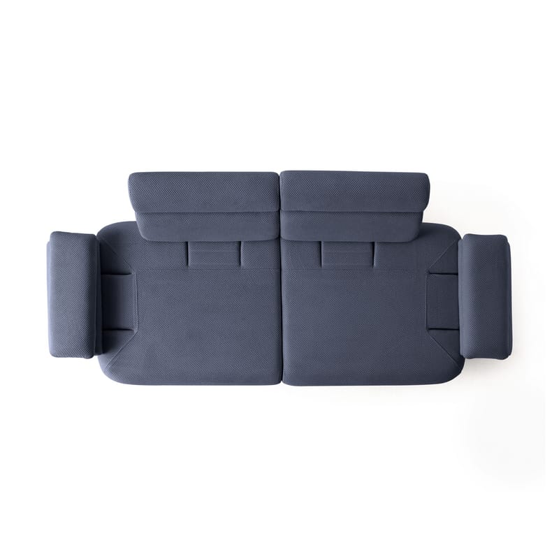 3-personers sofa Atelier Del Sofa Bonjo Valnød (246 x 81 x 97 cm) Marineblå - Marineblå - Møbler - Sofaer - 3 personers sofa