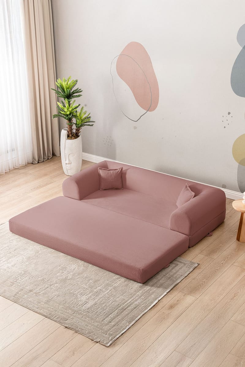 3-personers sovesofa Atelier Del Sofa Legom Eco (190 x 90 x 25 cm) Lyserød - Møbler - Sofaer - Sovesofaer