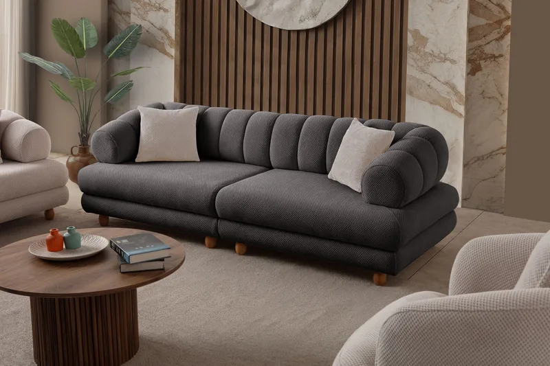 3-personers sofa Atelier Del Sofa Gloria (240 x 80 x 95 cm) Antracit - Antracit - Møbler - Sofaer - 3 personers sofa