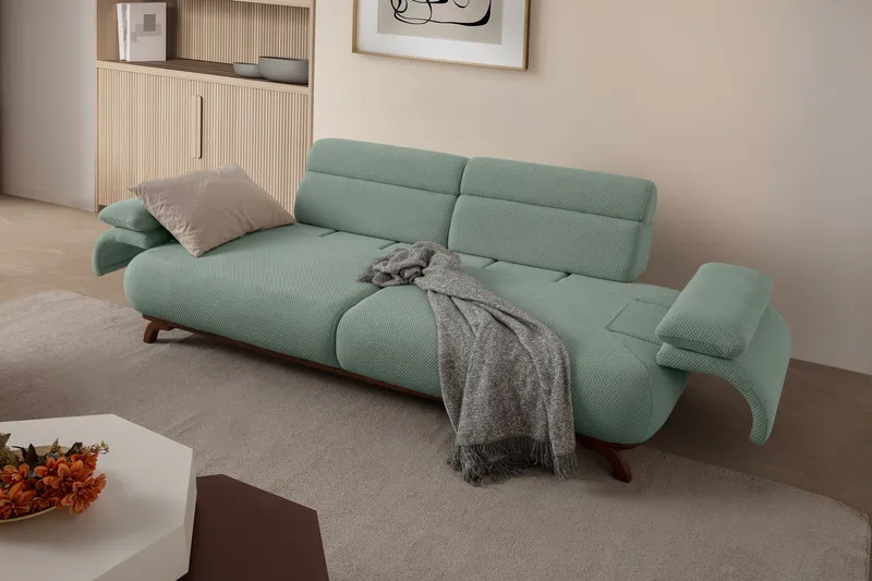 3-personers sofa Atelier Del Sofa Bonjo Valnød (246 x 81 x 97 cm) Sea Green - Havgrøn - Møbler - Sofaer - 3 personers sofa