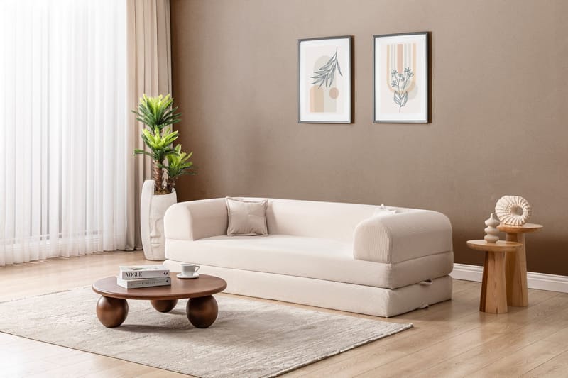3-personers sovesofa Atelier Del Sofa Legom Eco (190 x 90 x 25 cm) Creme - Møbler - Sofaer - Sovesofaer