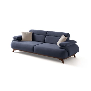 3-personers sofa Atelier Del Sofa Bonjo Valnød (246 x 81 x 97 cm) Marineblå - Marineblå - Møbler - Sofaer - 3 personers sofa