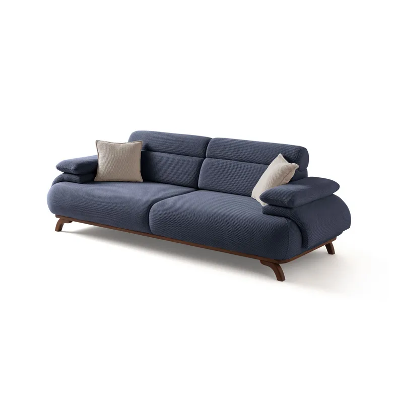 3-personers sofa Atelier Del Sofa Bonjo Valnød (246 x 81 x 97 cm) Marineblå, Marineblå