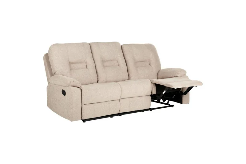 3-personers reclinersofa, manuel Delia, Beige, sort