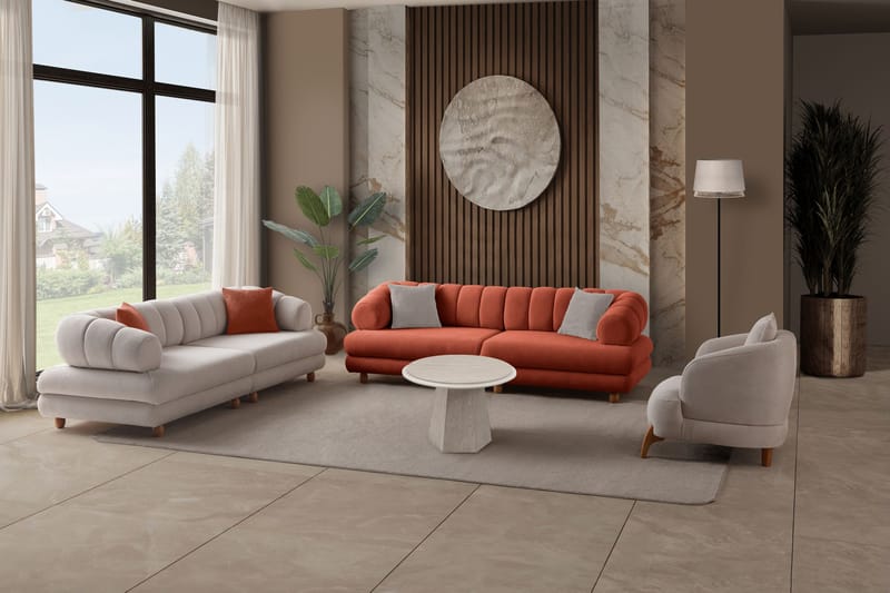 3-personers sofa Atelier Del Sofa Gloria (240 x 80 x 95 cm) Tile Red - Tile Red - Møbler - Sofaer - 3 personers sofa