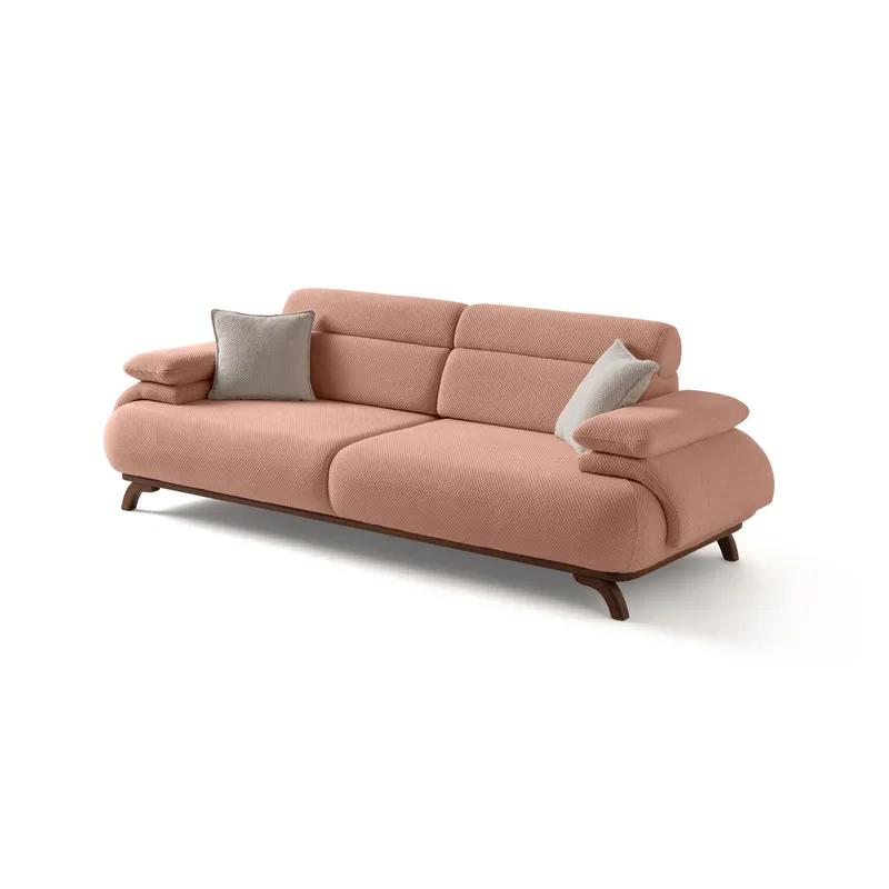 3-personers sofa Atelier Del Sofa Bonjo Valnød (246 x 81 x 97 cm) Pudder, Pudder