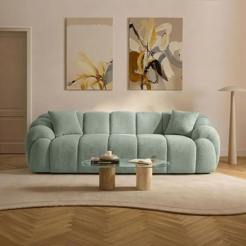 3-personers sofa Atelier Del Sofa Octavio (233 x 70 x 80 cm) Turkis - Møbler - Sofaer - 3 personers sofa